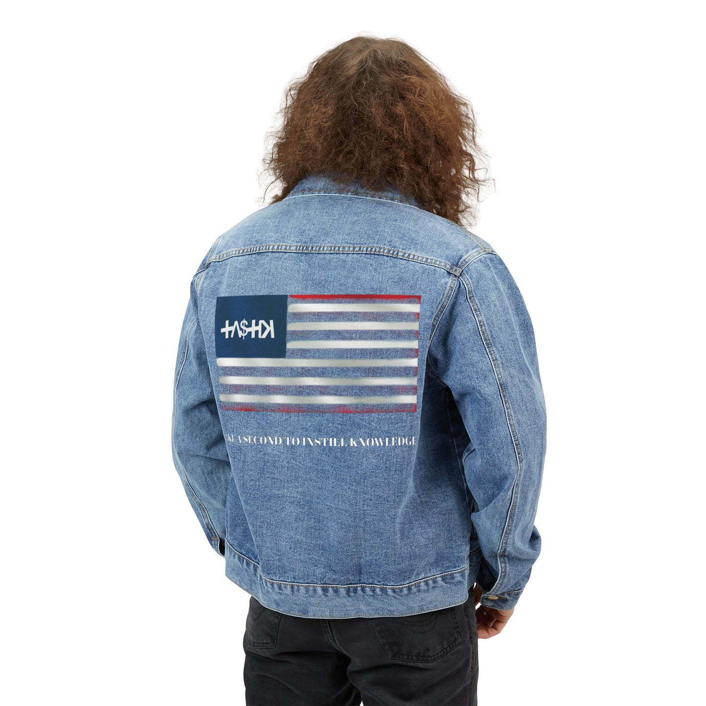 Patriotic TASTIK727 Denim Jacket - Vintage Style with Flag Design