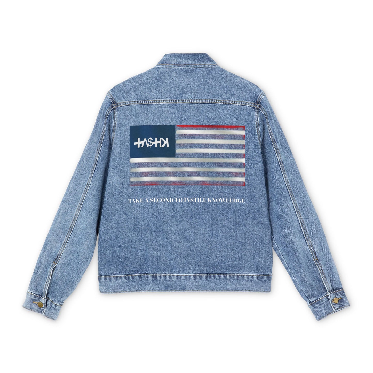 Patriotic TASTIK727 Denim Jacket  - Vintage Style with Flag Design